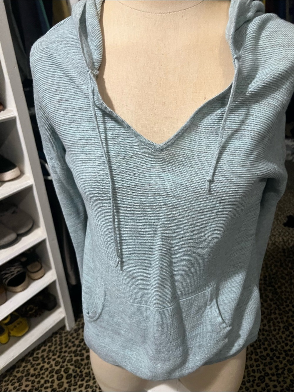 Levi's Light Blue V-Neck Hooded Pullover